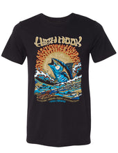 Load image into Gallery viewer, Stick Figure collaboration &quot;Wishin I was Fishin&quot; T-shirt (Black)
